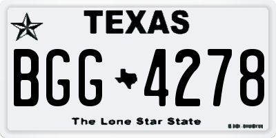 TX license plate BGG4278