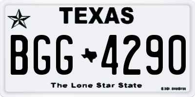 TX license plate BGG4290