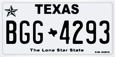 TX license plate BGG4293