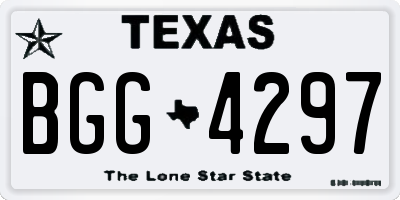TX license plate BGG4297