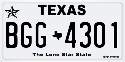 TX license plate BGG4301