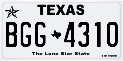 TX license plate BGG4310