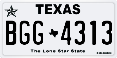 TX license plate BGG4313