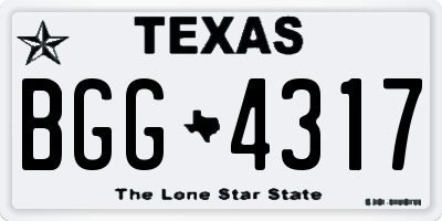 TX license plate BGG4317