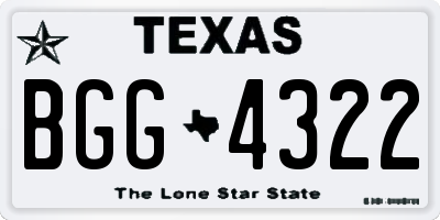 TX license plate BGG4322