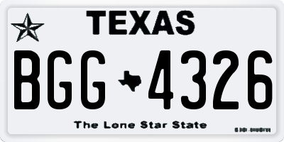 TX license plate BGG4326