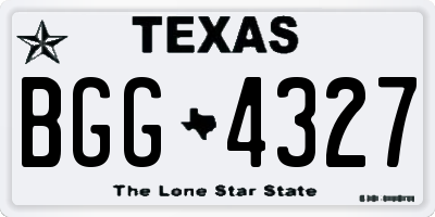 TX license plate BGG4327