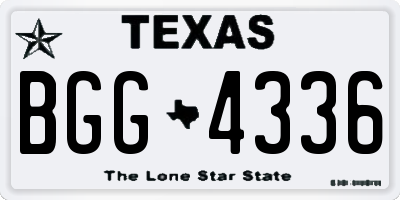 TX license plate BGG4336