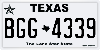 TX license plate BGG4339