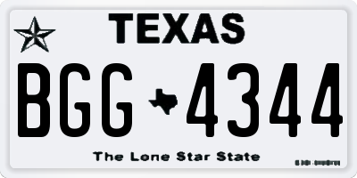 TX license plate BGG4344
