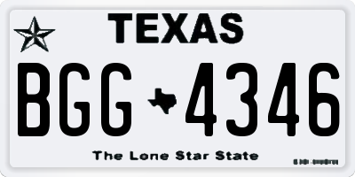TX license plate BGG4346