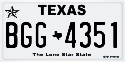 TX license plate BGG4351
