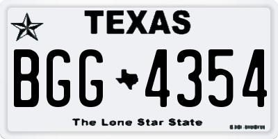 TX license plate BGG4354