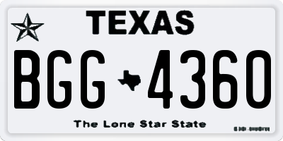TX license plate BGG4360