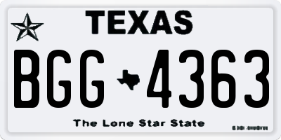 TX license plate BGG4363