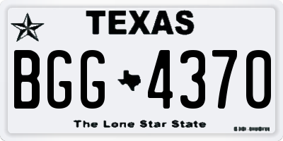 TX license plate BGG4370