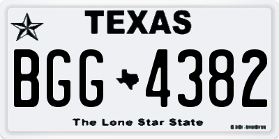 TX license plate BGG4382