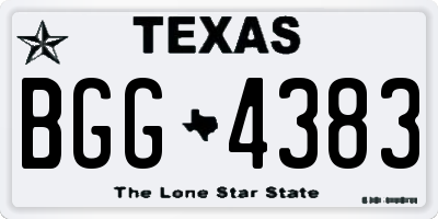 TX license plate BGG4383
