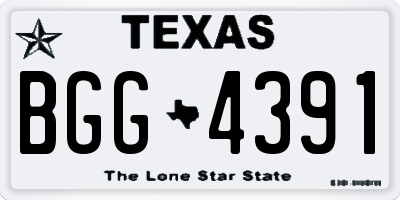 TX license plate BGG4391