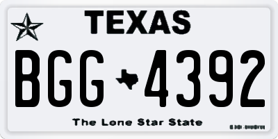 TX license plate BGG4392