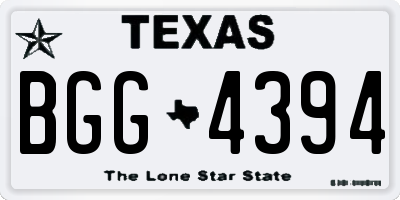 TX license plate BGG4394