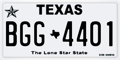 TX license plate BGG4401