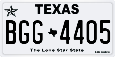 TX license plate BGG4405