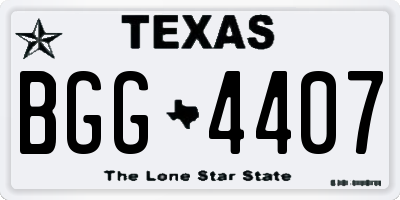 TX license plate BGG4407