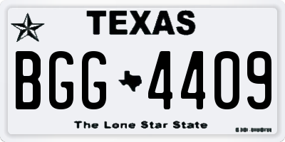 TX license plate BGG4409