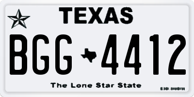 TX license plate BGG4412