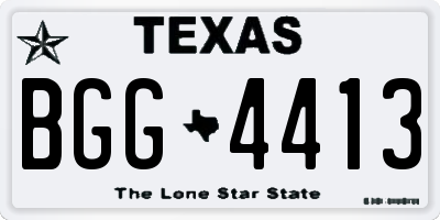TX license plate BGG4413