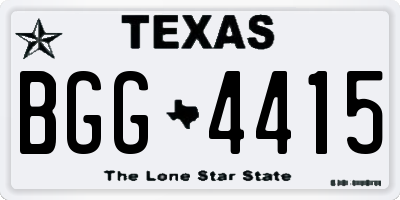 TX license plate BGG4415