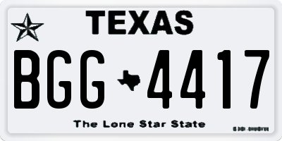 TX license plate BGG4417
