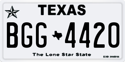 TX license plate BGG4420