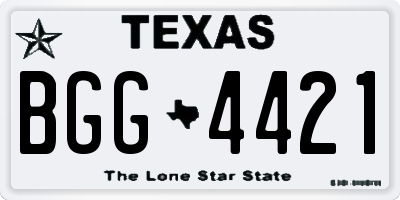 TX license plate BGG4421