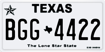 TX license plate BGG4422