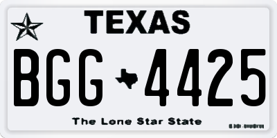 TX license plate BGG4425