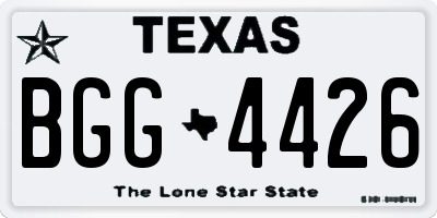 TX license plate BGG4426