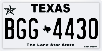 TX license plate BGG4430
