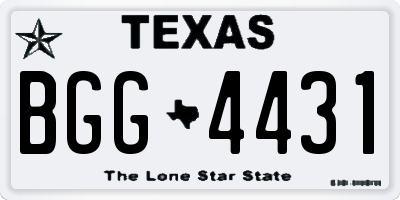 TX license plate BGG4431