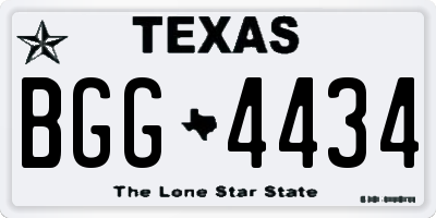 TX license plate BGG4434