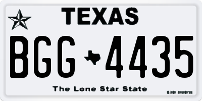 TX license plate BGG4435