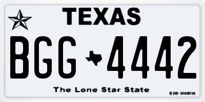 TX license plate BGG4442