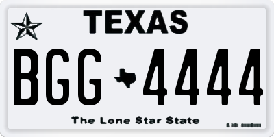 TX license plate BGG4444