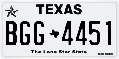 TX license plate BGG4451