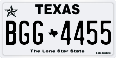 TX license plate BGG4455