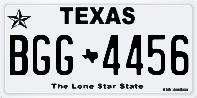 TX license plate BGG4456