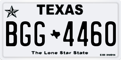 TX license plate BGG4460