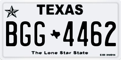 TX license plate BGG4462