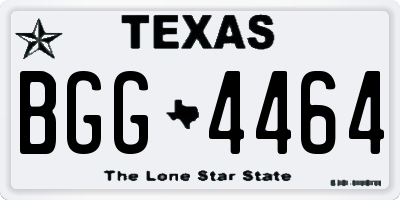 TX license plate BGG4464
